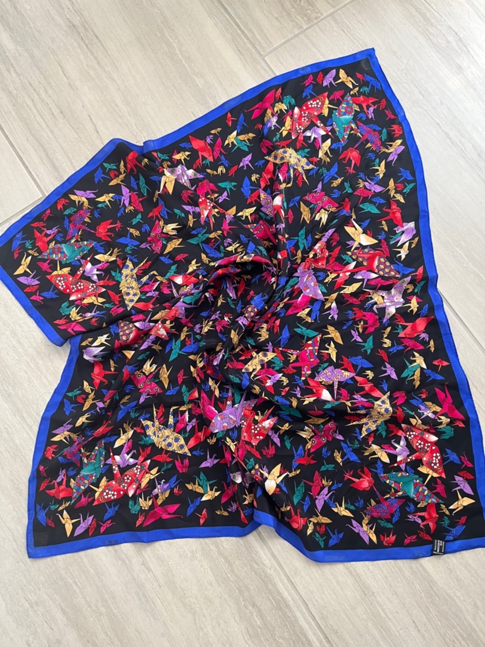 Vintage silk origami scarf